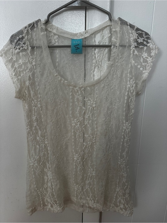 h.i.p. Tops - h.i.p. White Lace Overlay Top